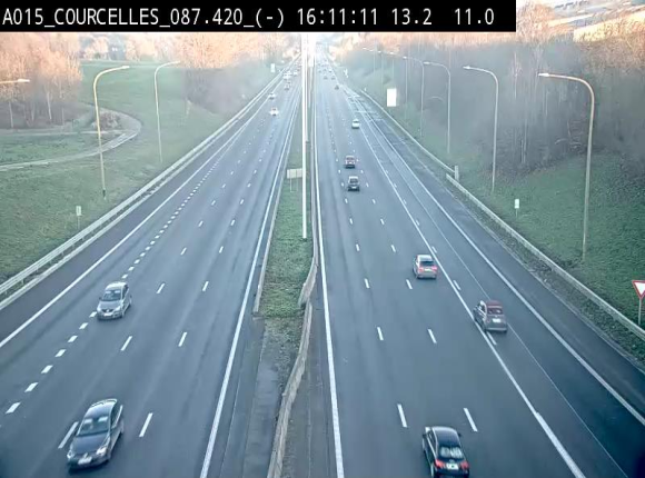 <h2>Webcam autoroute Belgique - Viesville - E42 direction Mons - BK 84.35</h2>