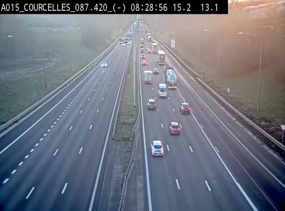 <h2>Webcam autoroute Belgique - Viesville - E42 direction Mons - BK 84.35</h2>