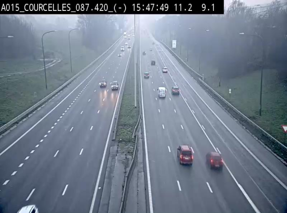<h2>Webcam autoroute Belgique - Viesville - E42 direction Mons - BK 84.35</h2>