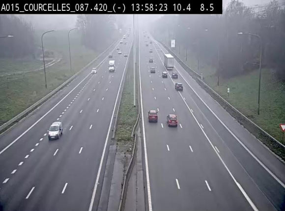 Webcam autoroute Belgique - Viesville - E42 direction Mons - BK 84.35