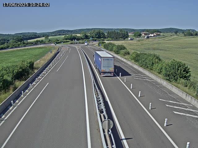 Webcam sur la N19 à Amblans-et-Velotte, à proximité de Lure, vers Vesoul