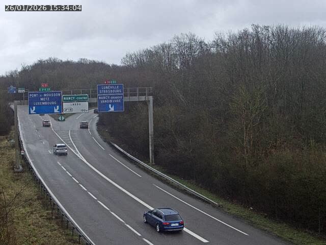 <h2>Caméra autoroute France - Biffurcation A31/A33, Laxou direction Nancy</h2>