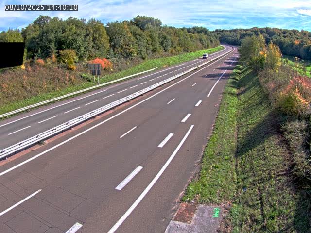 Webcam sur la N19 à Lyoffans. Vue orientée vers Vesoul