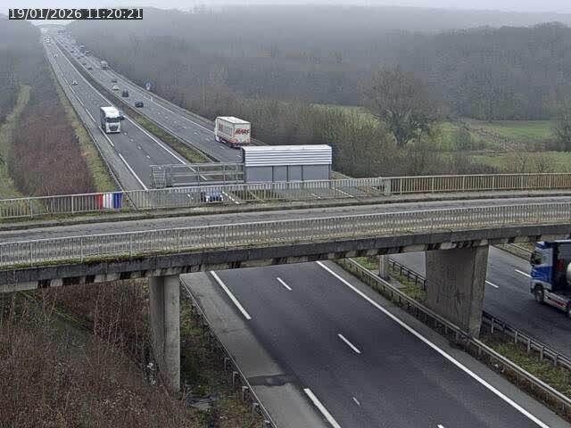 Caméra autoroute France - A31, Zoufftgen direction Luxembourg-ville, à la frontière entre la France et le Luxembourg