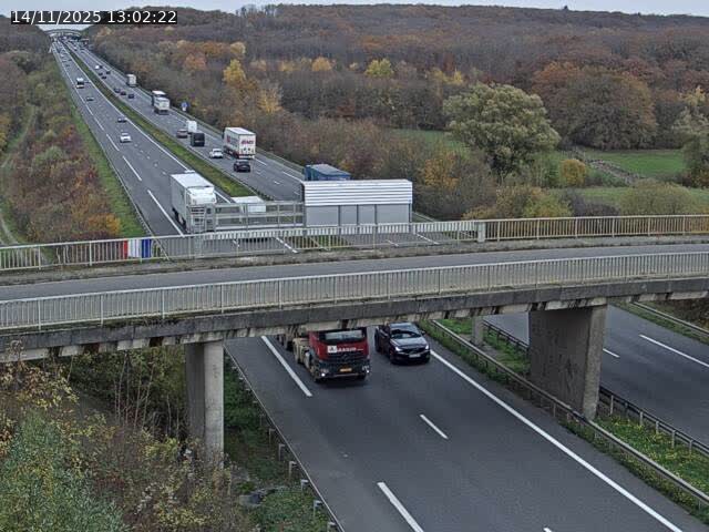 Caméra autoroute France - A31, Zoufftgen direction Luxembourg-ville, à la frontière entre la France et le Luxembourg