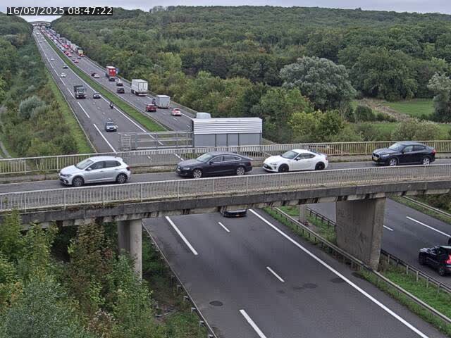 Caméra autoroute France - A31, Zoufftgen direction Luxembourg-ville, à la frontière entre la France et le Luxembourg