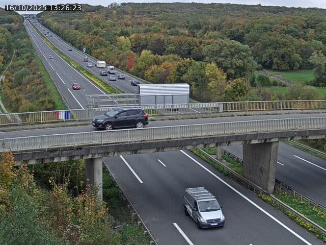 Caméra autoroute France - A31, Zoufftgen direction Luxembourg-ville, à la frontière entre la France et le Luxembourg