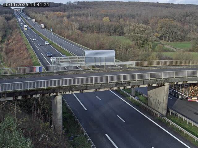 Caméra autoroute France - A31, Zoufftgen direction Luxembourg-ville, à la frontière entre la France et le Luxembourg