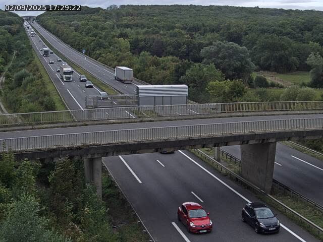 Caméra autoroute France - A31, Zoufftgen direction Luxembourg-ville, à la frontière entre la France et le Luxembourg