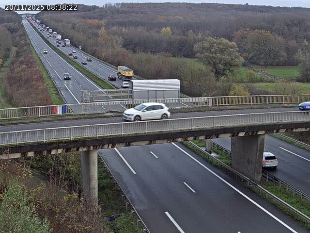 Caméra autoroute France - A31, Zoufftgen direction Luxembourg-ville, à la frontière entre la France et le Luxembourg