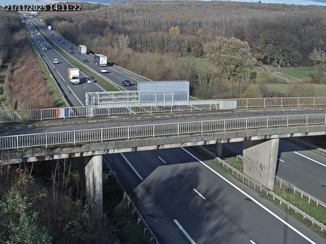 Caméra autoroute France - A31, Zoufftgen direction Luxembourg-ville, à la frontière entre la France et le Luxembourg