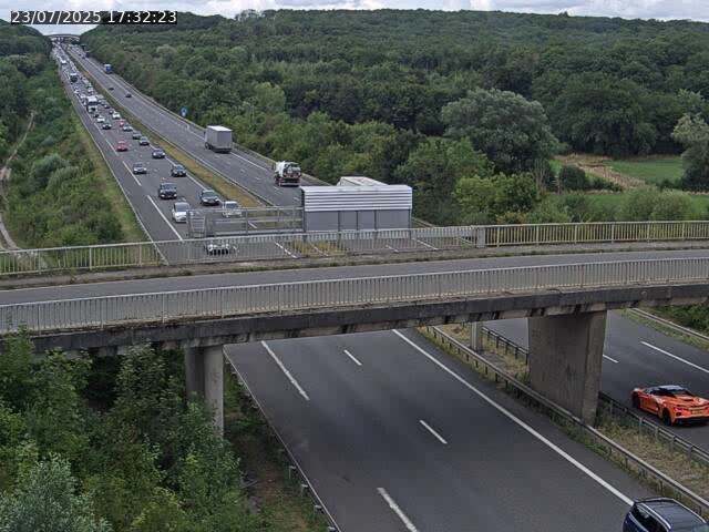 Caméra autoroute France - A31, Zoufftgen direction Luxembourg-ville, à la frontière entre la France et le Luxembourg