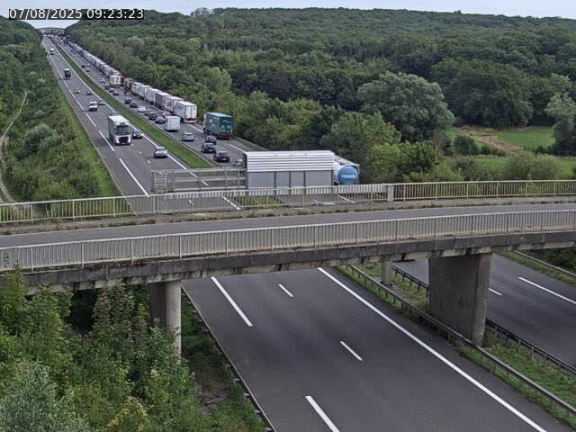 Caméra autoroute France - A31, Zoufftgen direction Luxembourg-ville, à la frontière entre la France et le Luxembourg