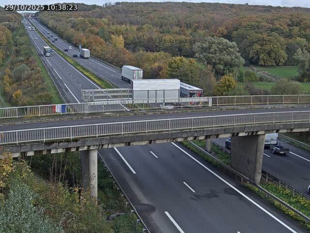 Caméra autoroute France - A31, Zoufftgen direction Luxembourg-ville, à la frontière entre la France et le Luxembourg