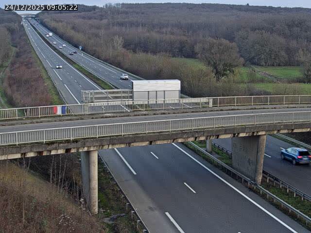 Caméra autoroute France - A31, Zoufftgen direction Luxembourg-ville, à la frontière entre la France et le Luxembourg