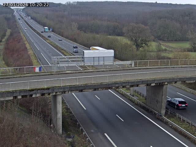 Caméra autoroute France - A31, Zoufftgen direction Luxembourg-ville, à la frontière entre la France et le Luxembourg