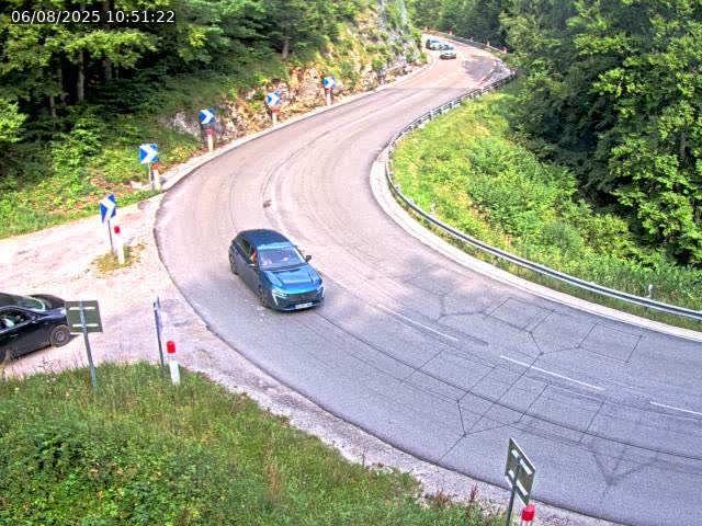 Webcam dans le Jura, sur la N5 dans la côte des Rousses à proximité de Morez
