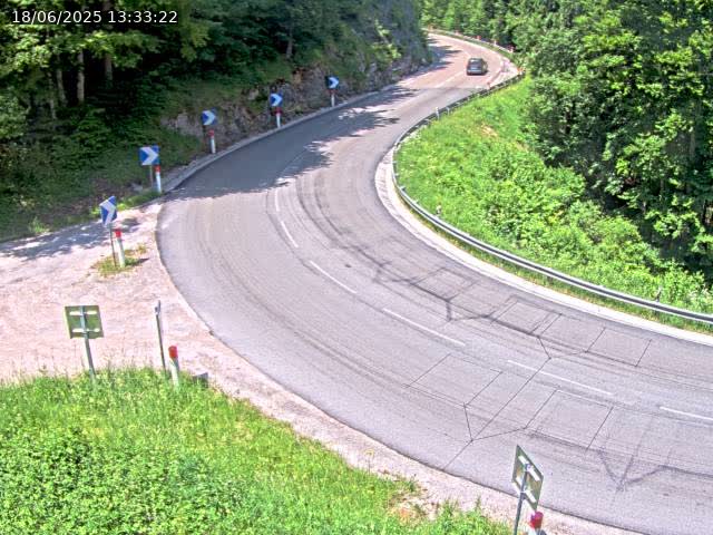 Webcam dans le Jura, sur la N5 dans la côte des Rousses à proximité de Morez