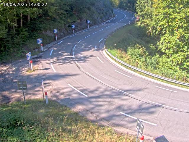 Webcam dans le Jura, sur la N5 dans la côte des Rousses à proximité de Morez