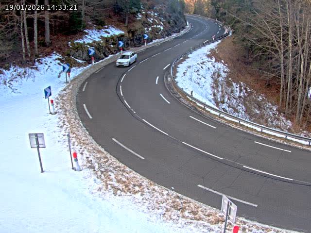 Webcam dans le Jura, sur la N5 dans la côte des Rousses à proximité de Morez