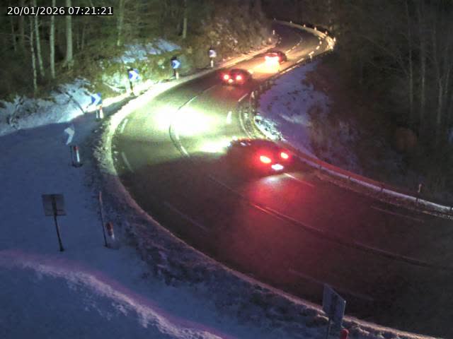 Webcam dans le Jura, sur la N5 dans la côte des Rousses à proximité de Morez