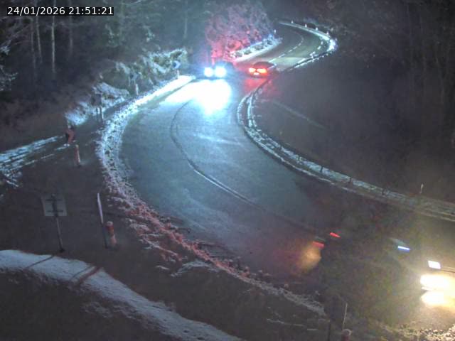 Webcam dans le Jura, sur la N5 dans la côte des Rousses à proximité de Morez