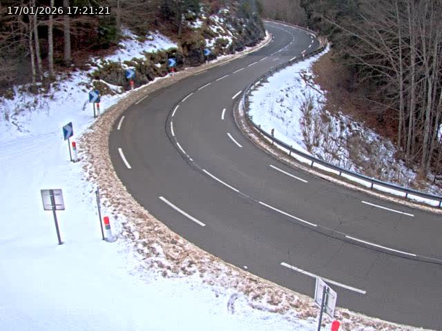 Webcam dans le Jura, sur la N5 dans la côte des Rousses à proximité de Morez