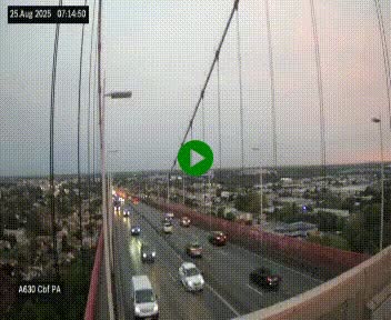 Webcam autoroute sur le périphérique de Bordeaux (A630) au nord de la ville. Caméra située sur le Pont d'Aquitaine.