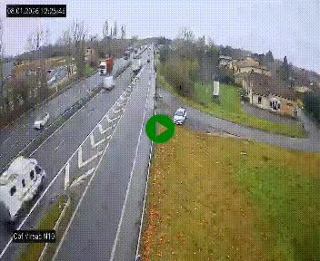 <h2>Vue en direct de l'autoroute A10 grâce à un drône situé au-dessus du péage de Virsac</h2>