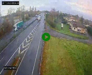 <h2>Vue en direct de l'autoroute A10 grâce à un drône situé au-dessus du péage de Virsac</h2>