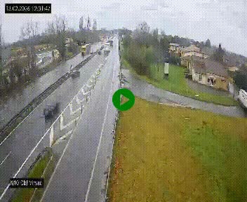 <h2>Vue en direct de l'autoroute A10 grâce à un drône situé au-dessus du péage de Virsac</h2>