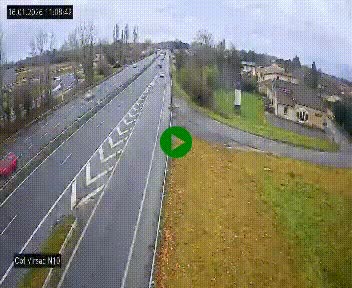<h2>Vue en direct de l'autoroute A10 grâce à un drône situé au-dessus du péage de Virsac</h2>