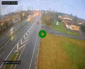 <h2>Vue en direct de l'autoroute A10 grâce à un drône situé au-dessus du péage de Virsac</h2>
