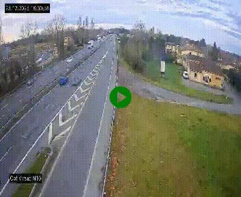 <h2>Vue en direct de l'autoroute A10 grâce à un drône situé au-dessus du péage de Virsac</h2>