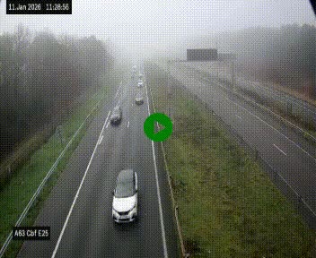 Webcam autoroute A63 en périphérie de Bordeaux au sud-est de la ville, en provenance du bassin d'Arcachon. Vue orientée vers Bordeaux