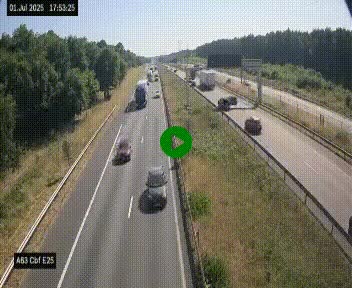 <h2>Webcam autoroute A63 en périphérie de Bordeaux au sud-est de la ville, en provenance du bassin d'Arcachon. Vue orientée vers Bordeaux</h2>