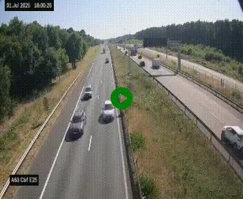 <h2>Webcam autoroute A63 en périphérie de Bordeaux au sud-est de la ville, en provenance du bassin d'Arcachon. Vue orientée vers Bordeaux</h2>