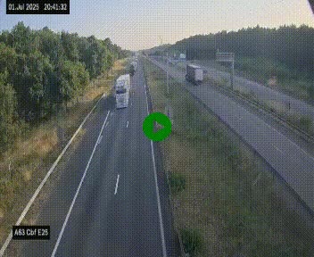 <h2>Webcam autoroute A63 en périphérie de Bordeaux au sud-est de la ville, en provenance du bassin d'Arcachon. Vue orientée vers Bordeaux</h2>