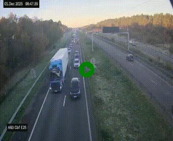 <h2>Webcam autoroute A63 en périphérie de Bordeaux au sud-est de la ville, en provenance du bassin d'Arcachon. Vue orientée vers Bordeaux</h2>