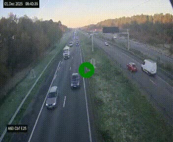 <h2>Webcam autoroute A63 en périphérie de Bordeaux au sud-est de la ville, en provenance du bassin d'Arcachon. Vue orientée vers Bordeaux</h2>