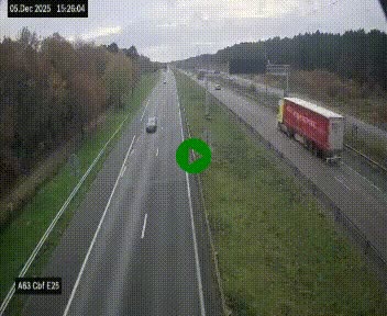 <h2>Webcam autoroute A63 en périphérie de Bordeaux au sud-est de la ville, en provenance du bassin d'Arcachon. Vue orientée vers Bordeaux</h2>