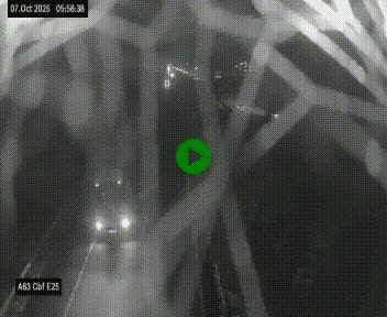 <h2>Webcam autoroute A63 en périphérie de Bordeaux au sud-est de la ville, en provenance du bassin d'Arcachon. Vue orientée vers Bordeaux</h2>