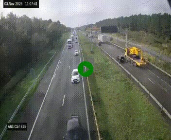Webcam autoroute A63 en périphérie de Bordeaux au sud-est de la ville, en provenance du bassin d'Arcachon. Vue orientée vers Bordeaux