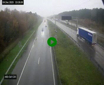 <h2>Webcam autoroute A63 en périphérie de Bordeaux au sud-est de la ville, en provenance du bassin d'Arcachon. Vue orientée vers Bordeaux</h2>