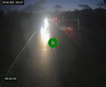 <h2>Webcam autoroute A63 en périphérie de Bordeaux au sud-est de la ville, en provenance du bassin d'Arcachon. Vue orientée vers Bordeaux</h2>