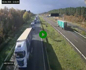 <h2>Webcam autoroute A63 en périphérie de Bordeaux au sud-est de la ville, en provenance du bassin d'Arcachon. Vue orientée vers Bordeaux</h2>