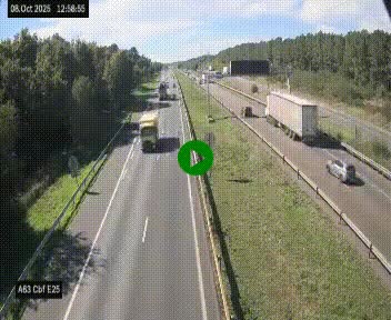 <h2>Webcam autoroute A63 en périphérie de Bordeaux au sud-est de la ville, en provenance du bassin d'Arcachon. Vue orientée vers Bordeaux</h2>