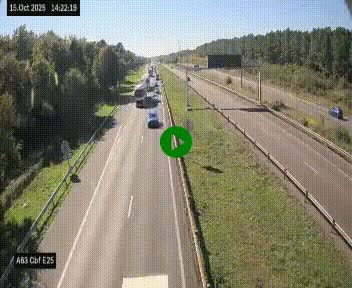 <h2>Webcam autoroute A63 en périphérie de Bordeaux au sud-est de la ville, en provenance du bassin d'Arcachon. Vue orientée vers Bordeaux</h2>