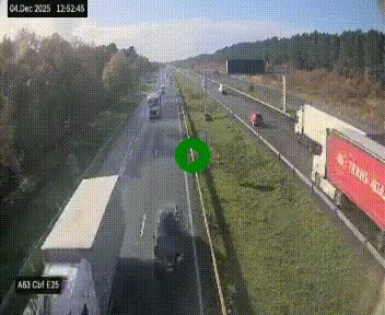 <h2>Webcam autoroute A63 en périphérie de Bordeaux au sud-est de la ville, en provenance du bassin d'Arcachon. Vue orientée vers Bordeaux</h2>