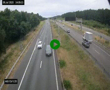 <h2>Webcam autoroute A63 en périphérie de Bordeaux au sud-est de la ville, en provenance du bassin d'Arcachon. Vue orientée vers Bordeaux</h2>